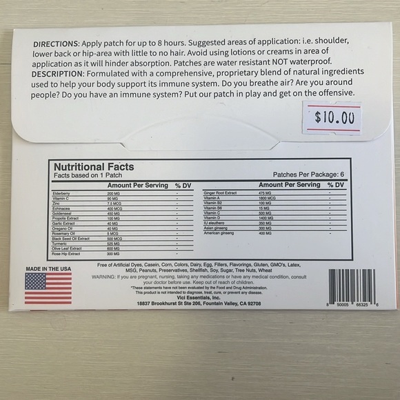 Best Defense Immunity Support Vitamin Patch Vici Wellness - Picture 2 of 2